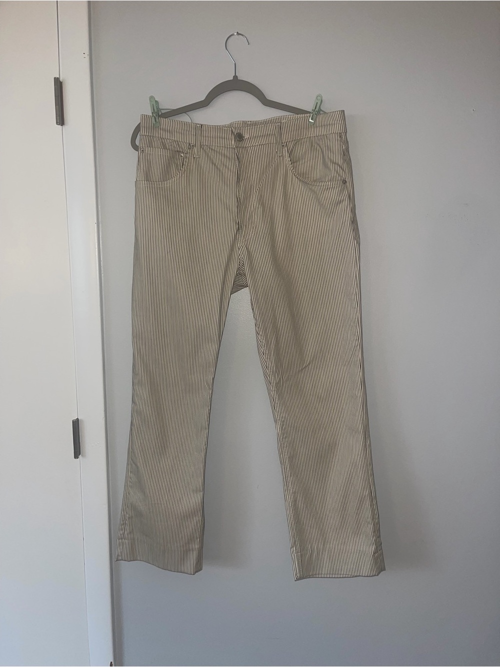 Zara Tan Pinstripe Women's Chinos